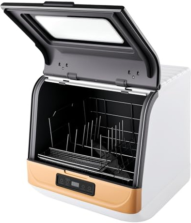 Lavastoviglie da tavolo, 800 W, mini lavastoviglie portatile, per piccole case, appartamenti, dormitori, barche, camper (oro)
