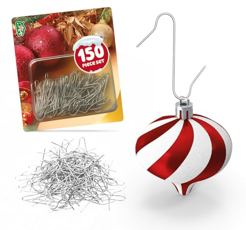 Festicy Ganci per Palline di Natale Argentati | 150 Ganci a S in Metallo per Ghirlande e Addobbi Albero di Natale | Tenuta Sicura e Robusta | Accessorio Natale Completo | Regalo Magico