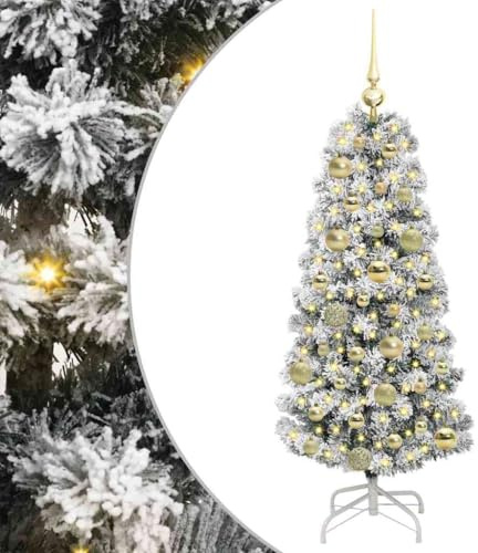 vidaXL Árbol de Navidad Artificial con Ramas articuladas 120 cm, Decoración navideña con árbol Artificial en Forma de Cono, Ideal para una Alegre celebración en casa