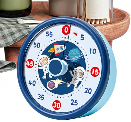 Temporizador para Niños - Reloj De Cuenta Atrás Silencioso De 60 Minutos | Temporizador De Tema Espacial para Niños Pequeños Cuenta Atrás Visual,para Estudiantes Profesores Adultos Aula Hogar