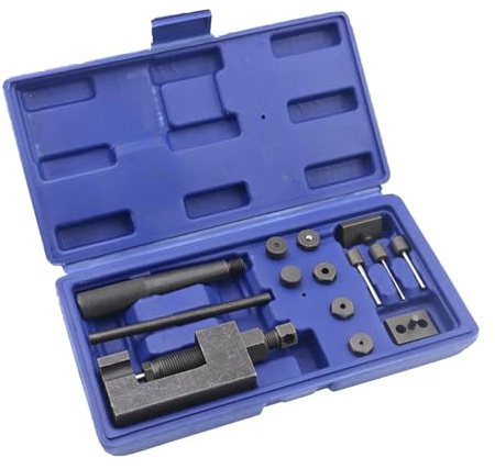 RVIFY Arrache Volant Outil Calage Volant d’inertie Outil de rivetage pour disjoncteur de chaîne de Moto, Coupe-chaîne à 6 Broches, riveteuse, poignée de Presse pour vélo 415/420/428/520/525/530/630