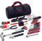 Haushalt Werkzeug Set, 86-teiliges mit Rolltasche, Trimate(Hammer, Schlüssel Set, Schraubendreher, Zange) – tolle für das Haus oder Auto (Rot)