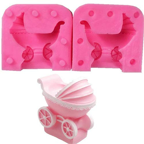 Valink 3D Bebé Silla Silicona Vela Molde Resina Arcilla Jabón Fondant Decoración de Tartas Herramienta para Hornear Azúcar Cola Dulces Chocolate Fabricación Moldes, Muffin Cupcake Fuente Horno Pan