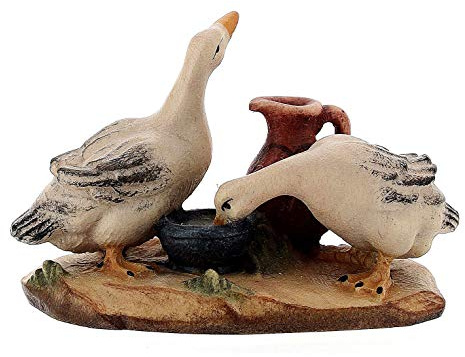 Holyart Holz-Krippen aus dem Grödnertal: Enten mit Krug für Krippe Mod. Kostner Grödnertal Holz 12cm
