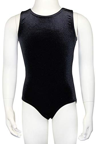 GymStern Turnanzug Body Nicki Samt Mädchen Gymnastikanzug Kurzarm Kinder Turnbody kurzärmlich Balettrikot Balettanzug Farbe Schwarz, Größe 176