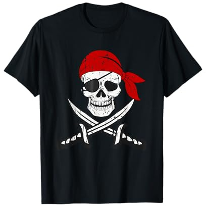 Piraten Shirt Kinder oder Erwachsene Schwerter und Totenkopf T-Shirt