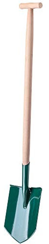 KADAX Schaufel, Gärtnerspaten für Harte und weiche Böden, Gartenschaufel mit Trittkante, Grabspaten mit Holzstiel, Grabschaufel Metall- Blatt (Spitz, T-Griff)