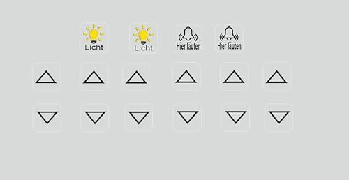 16 Stück Schalter Aufkleber Glocke Licht rauf runter Symbole, Abziehbild (R23/19) (3,5 x 3,5 cm)