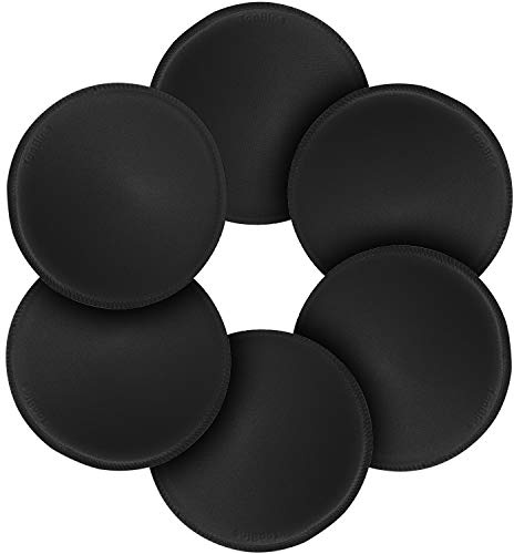 TopBine 3 paia di inserti per reggiseno, rotondi, inserti per reggiseno sportivo rimovibili, per costume da bagno e bikini (nero rotondo L), nero tondo L