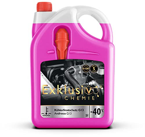 Exklusiv Chemie G13 Kühlerfrostschutz bis -40° - 5 Liter - 5 Jahre | Kühlflüssigkeit Auto | G13 Kühlmittel Auto | Gebrauchsfertig | Langlebiger Schutz