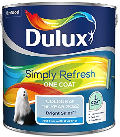 Dulux Simply Refresh One Coat Matt Emulsion Paint - Bright Skies - 2.5 Litre, 5599874