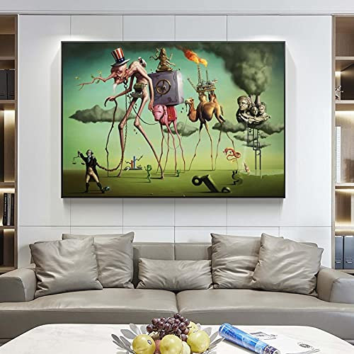 Zhadongli Art Salvador Dali The American Dream Von Wandkunst Leinwand Gemälde Berühmte Kunstwerke Reproduktionen Wandbild Wohnzimmer Dekor 80x100cm(31x43in) Rahmenlos