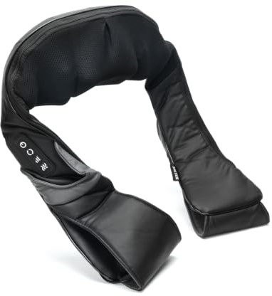 Salter EE6934BLKSTKEU7 Nacken Massagegerät mit Wärme, Shiatsu, 3 Intensitätsstufen, 4 Massageköpfe, Comfort Wrap gegen Rückenverspannungen, Nacken, Schultern, UK/EU-Stecker, Muskelschmerzlinderung