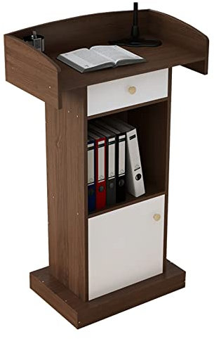 BELUND Podium, Massivholz-Sprechtisch, Vortragstisch, Stuhl Mit Schubladen, Geeignet for Bankette, Kirchen, Begrüßungstreffen, Vortragsbühne, Nur Tisch