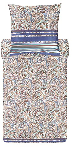 Bassetti NOTO Bettwäsche + 1 Kissenhülle aus 100% Baumwollsatin in der Farbe Grau G1, Maße: 155x220 + 1 K 80x80 cm - 9321860