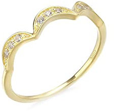 Epinki Echt Ring 750 Gelbgold, Mood Verlobungsring mit Diamant, Rundschliff, 18K Gold Partnerringe Freundschaftsringe Diamantring für Damen, Gold, Gr.63