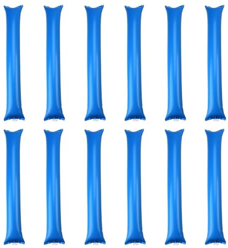 Niuhong 12 Pcs Palos Alegría Matamoscas Inflable Plástico Palo Bam Bam Aplaudiendo Manos Ruidos Jugando Porristas Espectadores Aficionados Eventos Deportivos Fiesta Cumpleaños Carnaval (Azul)