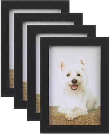 4 Pack Picture Frame, 6x4 Photo Frames Tabletop and Wall Mounting Picture Frames Small Frame with Window for Portrait Photo Landscape