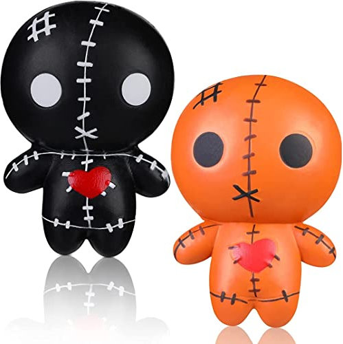 Jorzer Voodoo Dolls Ghost Dolls langsamer Abpraller gruselige Puppen weich langsam aufsteigende Horrorpuppen Simulation Stress Relativ gruseliges Spielzeug für Halloween -Party -Dekoration Supplies