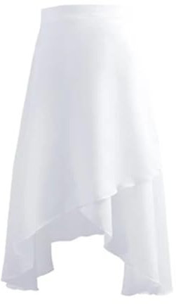 AYWTIUN Chiffon Tanzrock Ballettrock for Damen, lang, Wickelrock aus Chiffon, mit Schnürung, Ballett-Tutu, Skate-Rock, Ballerina, Tanzbekleidung(White)