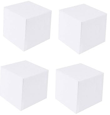 BELLIFFY 4pièces Bloc De Mousse Carré Pour Arts Et Bricolage Outils De Modélisation De Gâteau Pour Décorations Sculptures Et Projets Diy
