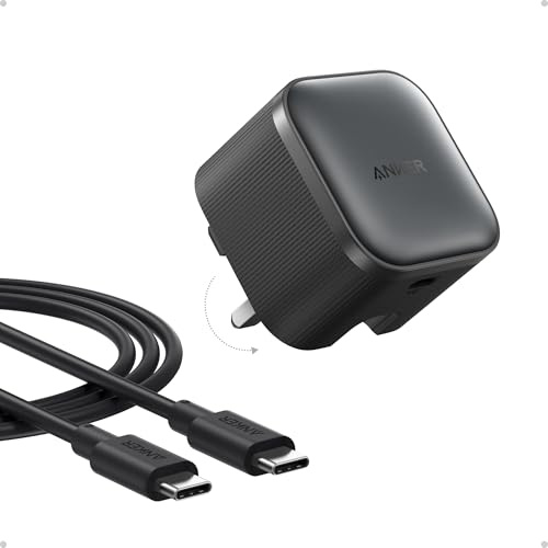 Anker Nano 45W USB C Plug Fast Charging, Compact and Foldable Plug USB C Charger for iPhone 17/16 Series, Pixel 9, iPad, Samsung Galaxy S25 Ultra / S24 Series (6 ft Cable Included)