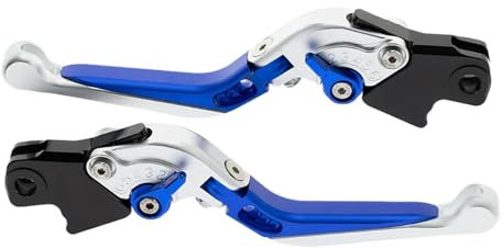 Kupplung Bremshebel Für R1200GS Für ADV R1200 R/S/ST/RT R900RT HP2 Für Enduro Motorrad Ausziehbare Verstellbare CNC-Griffe Klappbare Bremskupplungshebel Kupplungshebel Motorrad(Blue Silver)