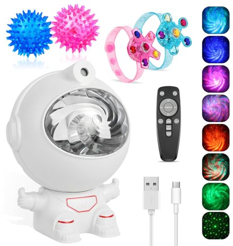 Vicloon Sensory Toys for Autism, Kids Sensory Lights, Autism Toys, Astronaut Galaxy Projector Bedroom Adjustable Brightness and Timable, Gift for Boys Girls 2 3 4 5 6 Years