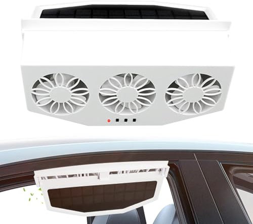 Automobile Solar Exhaust Fan, Solar Car Exhaust Fan, Rechargeable Fan Portable, Car Window Vent Radiator, Creative Vehicle Purifier With Cooler For, Auto, Rv, Suvs, Trucks