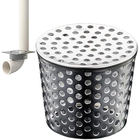 Removable Drain Strainer, 304 Stainless Steel Drain Filter Cap - Guard for Gutter - for 3-5 Inch Pipes