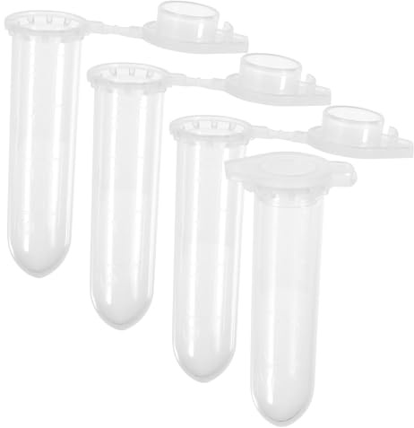 Amosfun Tubes De Centrifugation 2 Ml Avec Bouchon Élastique, Lot De 500 Tubes Ronds à Fond Conique En Polypropylène Transparent, Gradués Et Résistants Haute Température Pour Fournitures De Laboratoire