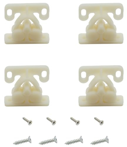 LBTODH 4 PCS Catches Back Plates Plastic Boat Ball Catch for Cabinet Doors and Drawers