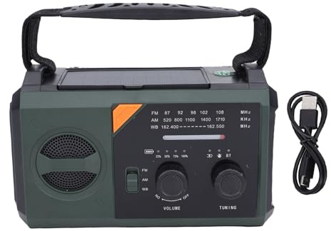 Keenso Emergency Radio, WB NOAA AM FM Solar Handkurbel Laderadio mit 30000mah Batterie LED -Taschenlampe für den Innenraum Im Freien