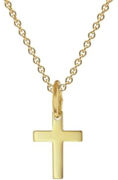 trendor Kreuz-Anhänger 333 Gold Mit Vergoldeter Silberkette für Kinder | zeitloses Schmuckstück für Kids, zauberhafte Geschenkidee