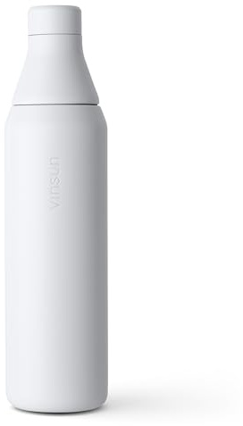 Vinsun Trinkflasche Edelstahl 750ml - auslaufsicher, Kohlensäure geeignet | Extra Drehverschluss für Eiswürfel - langhaltende Kühlung - doppelwandig isolierte Thermoflasche für Sport & Outdoor