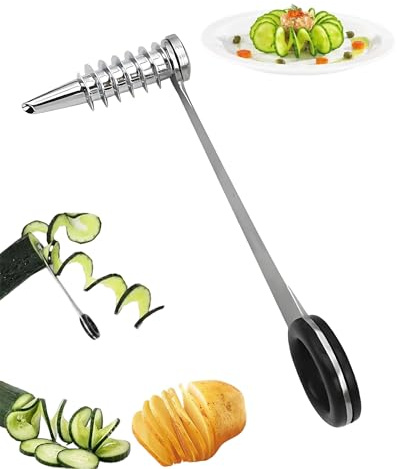 Ceeyoll Spiral Slicer Kitchen Accessories & Utensils, 304 Stainless Steel, Easy to Clean, Ideal for Everyday Use, Party Meals or Picnic Preparations