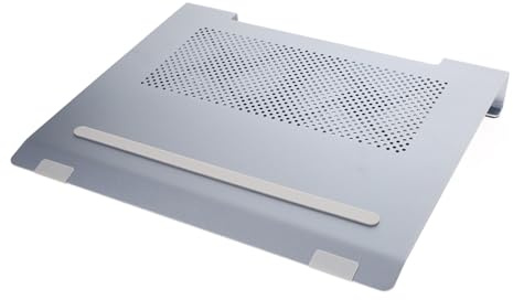 Tofficu Aluminum Alloy Laptop Cooling Pad Stand with Fan, Ventilated Cooler for Notebooks to 17.3 Inch, Gray Gaming Laptop Cooler Support for Desk and Lap Use