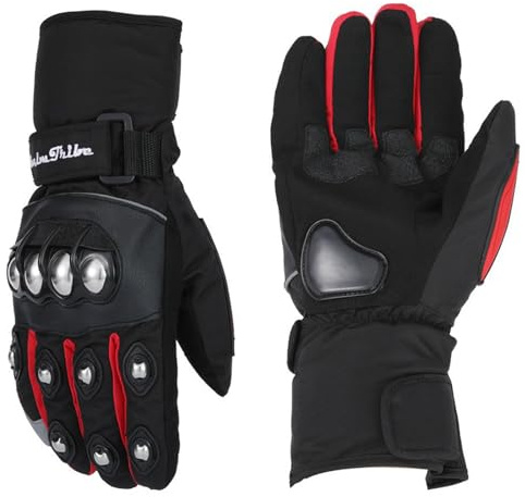 Hangsu Guantes de motocicleta para hombre y mujer, con pantalla táctil de dedo completo, guantes de invierno, guantes de motocicleta, guantes de motocicleta cálidos para escalada, esquí, scooter