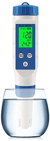 MMHHHG Wassertester, Meerwasser Salzhalt Meter Salz Tester Monitor for Aquarien Pool Fisch Tank Meeresfrüchte Aquakultur 0,1-200ppt ATC