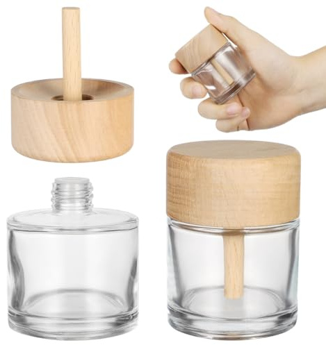 ABOOFAN 2 Pièces Flacon Diffuseur à Roseaux, Flacon Diffuseur en Verre 50ml, Blanc, Bois, Décoratif, Peut Servir de Mini Vase, pour Huiles Essentielles, Décoration de Bureau Chambre