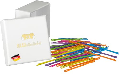 HAARallerliebst 48 Haarnadeln - 5 cm Bobby Pins - bunt für alle Haartypen – Haarklemmen Damen & Hair Pins in weisser Box - Perfekte Haarnadel für Styling & Halt