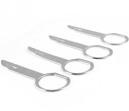 Auto Radio Rimozione Key DIN Chiavi Sgancio per Auto/Automobile/Car/Cars Unità Disco Testa Lettore CD Pins | Universale Pin Stereo Strumenti (4 Pezzi)