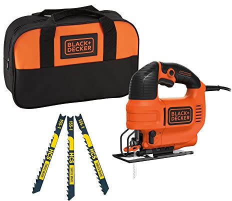 BLACK+DECKER KS701PE3S-QS - Seghetto alternativo con filo, 3 lame, consegnato in sacchetto da 520 W