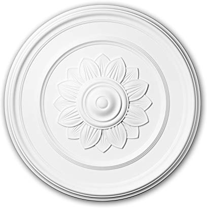 PRO[f]home® - Ceiling Rose 156012 Ceiling Decoration Medallion Rosette Decorative Element Art Nouveau Style White Ø 53.3 cm Profhome