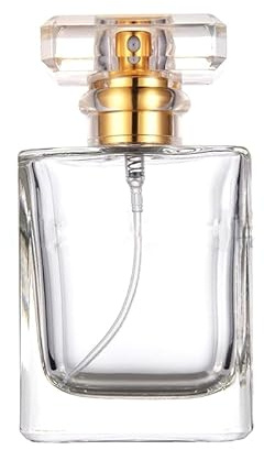 Leere Parfümflasche aus Glas, 50 ml, Zerstäuber, rechteckig