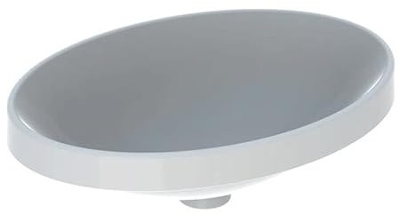 Geberit VariForm Einbauwaschtisch oval, 550x400mm, ohne Hahnloch, ohne Überlauf, Farbe: Weiß, mit KeraTect - 500.719.00.2