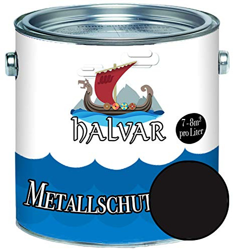 Halvar Metallschutzlack SEIDENMATT Braun RAL 8000-8028 Metallfarbe besonders robuster Kunstharzlack Wetterbeständig & perfekter Langzeitschutz Metall (1 L, RAL 8022 Schwarzbraun)