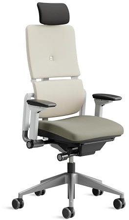 Steelcase Ergonomischer Bürostuhl: Please, Kopfstütze, Trüffel | Unabhängige Rückenlehnenverstellung, Premium-Materialien, bis 150 kg und 190 cm, sitzkomfort
