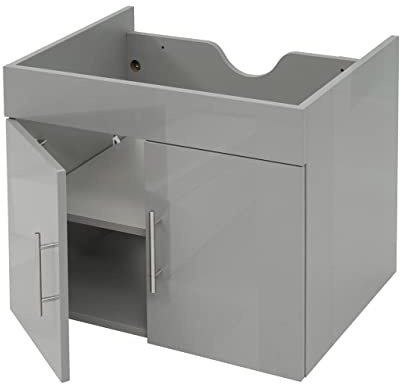 Mendler Meuble sous-lavabo HWC-D16 Brillant 60cm Gris