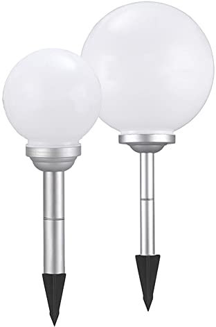 Solar-Kugel-Dekoleuchte OLA DRM. 25+30cm Garten Dekokugel mit Erdspieß Boden-Wege-Deko-Lampe (DRM. 25 + 30cm)